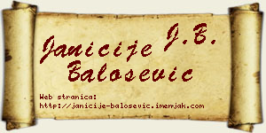 Janićije Balošević vizit kartica